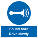 sound-horn-drive-slowly-warehousing-and-delivery-sign~